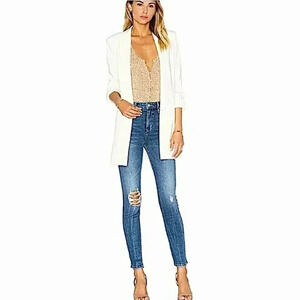 Lovers + Friends Mason Jeans HR Ripped Knee Skinny Distressed